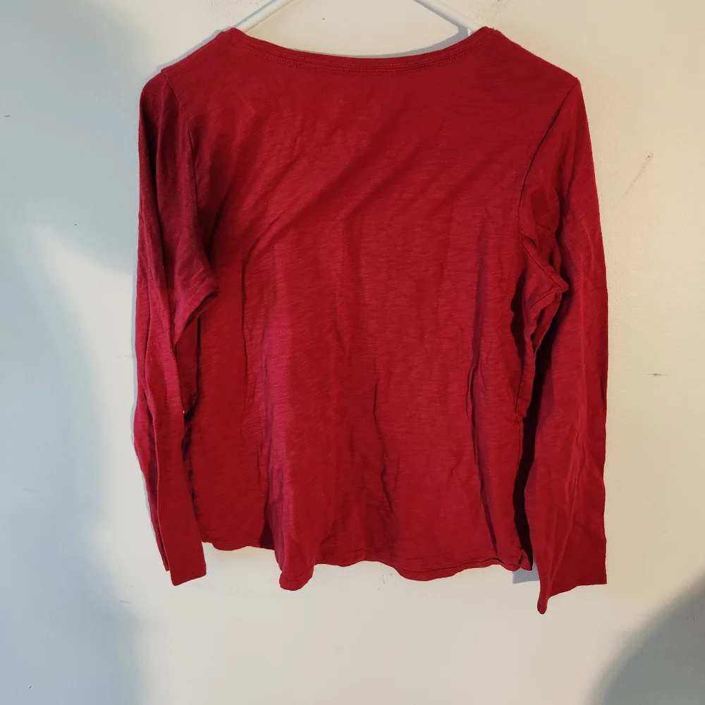 Sonoma The Everyday red womens long sleeve tee size Large - Picture 3 of 3